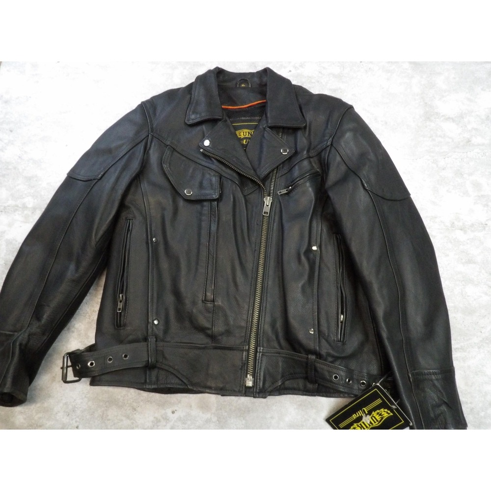 Black Leather Biker Jacket - Unbranded